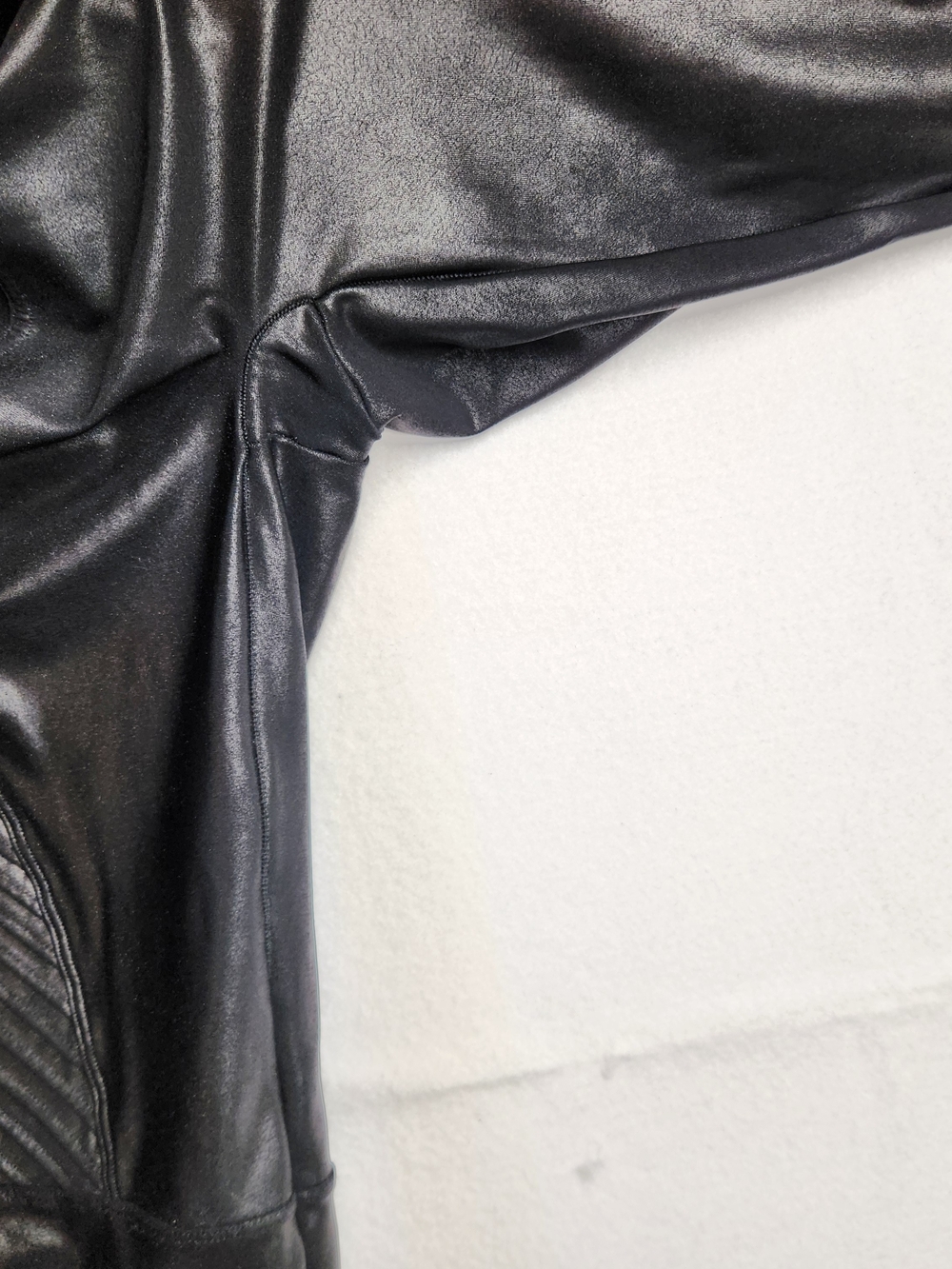 SPANX Black Faux Leather Moto-Style Leggings - Picture 6 of 7